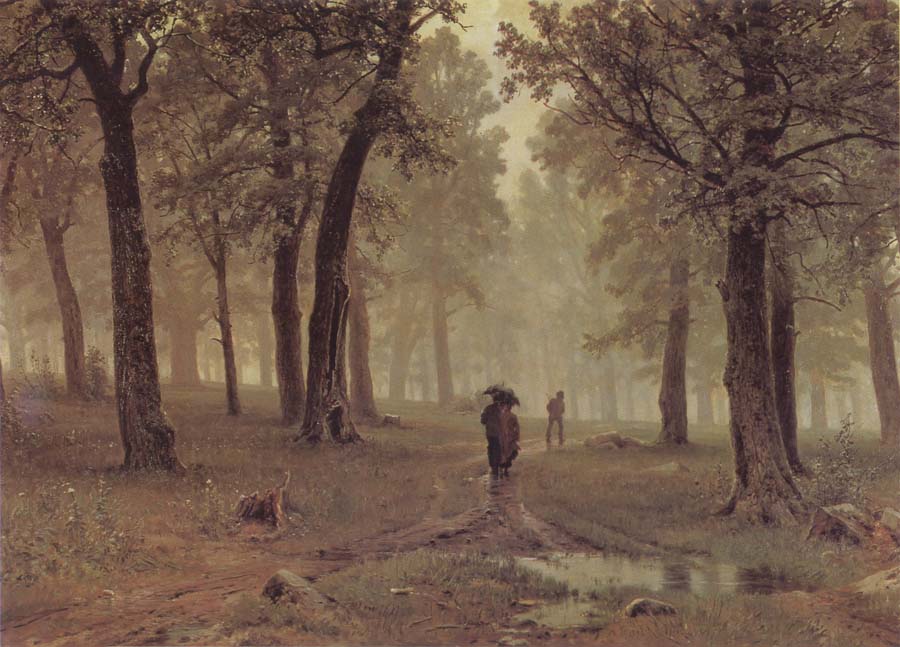 Rain in an Oak Forest